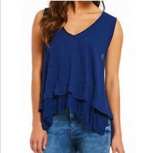 EUC! Free People Peachy Tank Top in Navy Blue - Size Medium